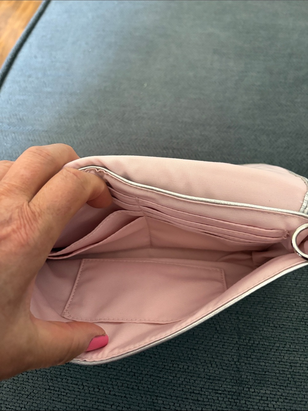 Coach Metallic Silver Wristlet Clutch - Picture 6 of 13